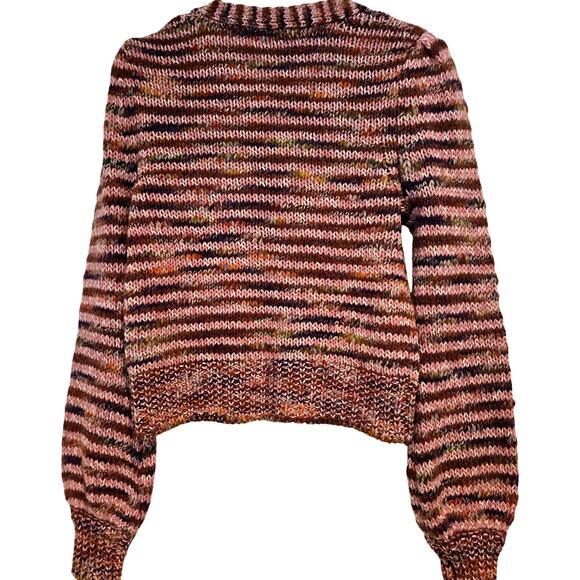 Veronica Beard Amosa Space Dyed Striped Knit Cardigan Multi Pink Taupe Size Med - Picture 2 of 10